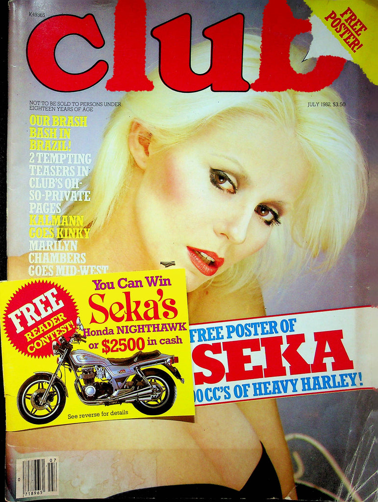 Club Magazine Seka W/Poster July 1982 072823RP