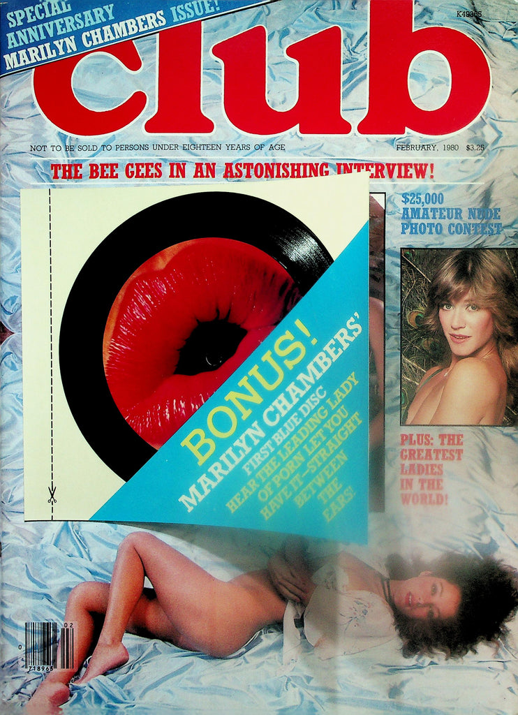 Club Magazine  Special Anniversary Marilyn Chambers Issue!  w/record  February 1980  Paul Raymond    112925lmp