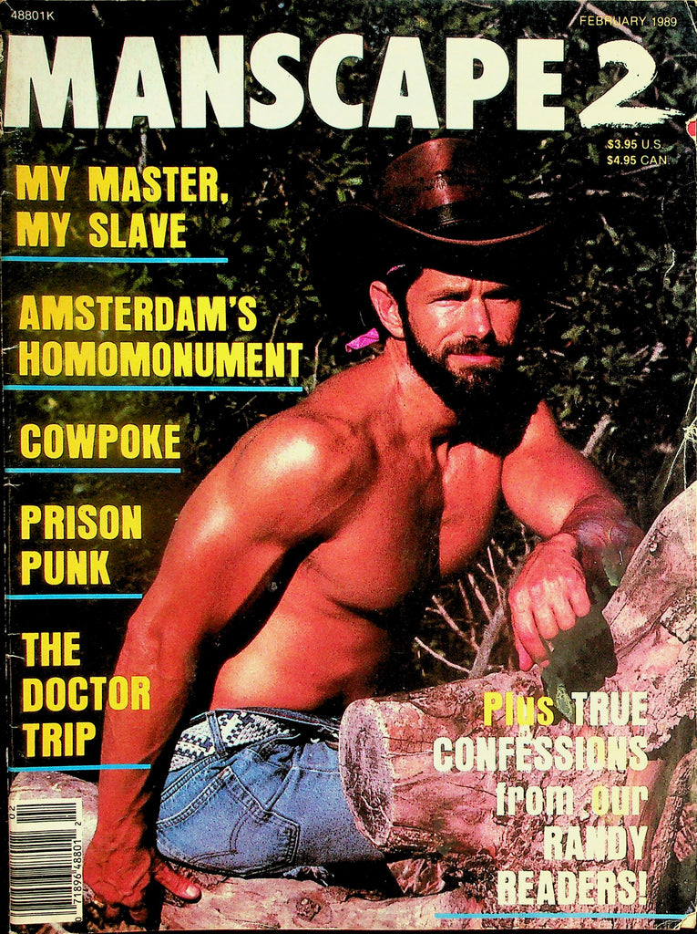 Manscape 2 Gay Magazine  Cover Guy Cowpoke Brian  February 1989     101926lmp-GSC