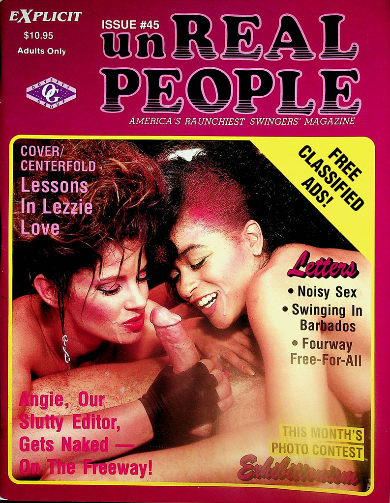 UnReal People Swingers Magazine  Cover/Centerfold Lessons In Lezzie Love  #45  1990's      103024lm-p