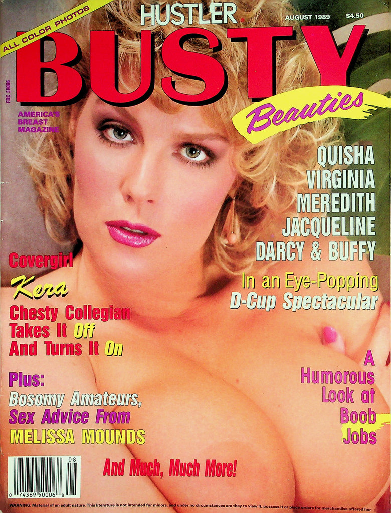 Hustler Busty Beauties Magazine  Covergirl Kera  August 1989        043026lmp