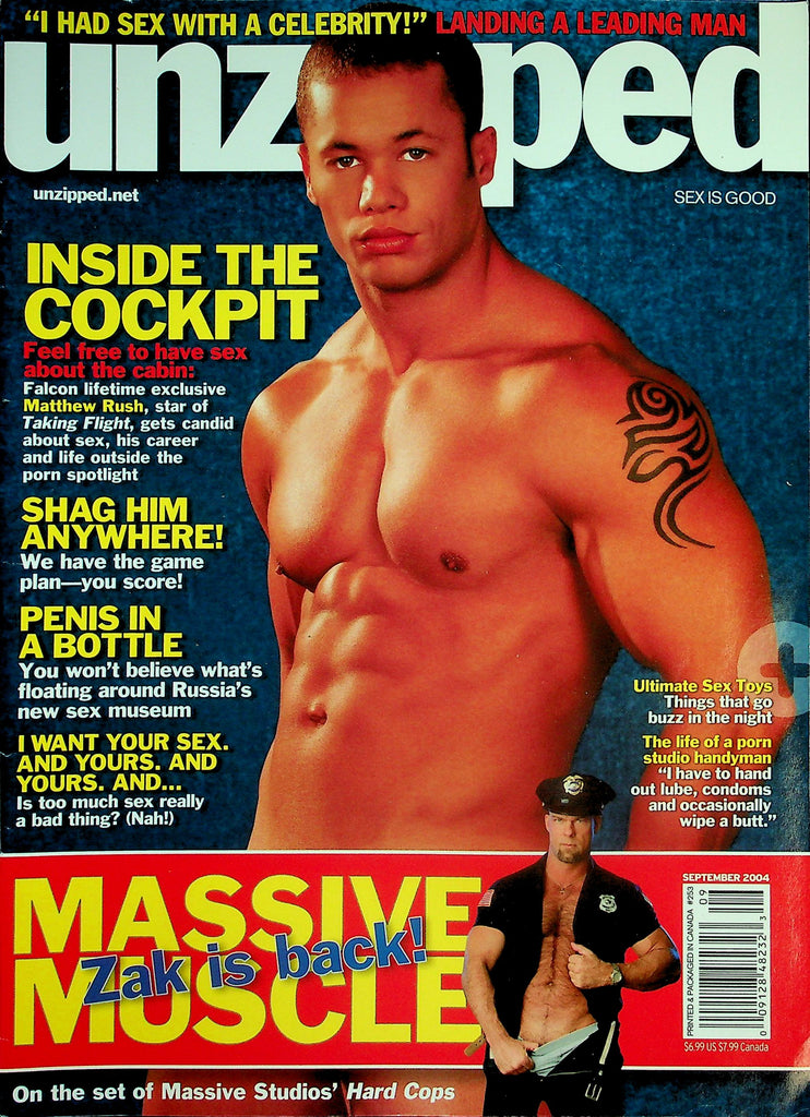 Unzipped Gay Magazine  Cover Guy  Matthew Rush   September 2004    021126lmp