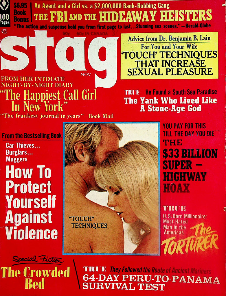 Stag Magazine  "Touch" Techniques /  The Crowded Bed  November 1970   020525lm-p