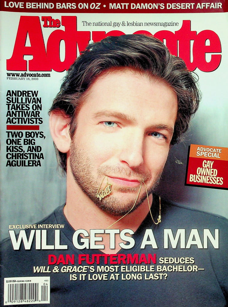 The Advocate LGBTQ Magazine  Will Gets A Man Dan Futterman Seduces Will & Grace's Most Eligible Bachelor  February 18, 2003      042426lmp
