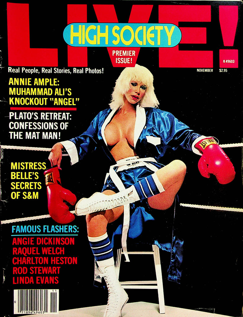 Live! High Society Magazine Annie Ample Muhammad Ali's Knockout Angel   November 1981  Premier Issue     062024lm-p