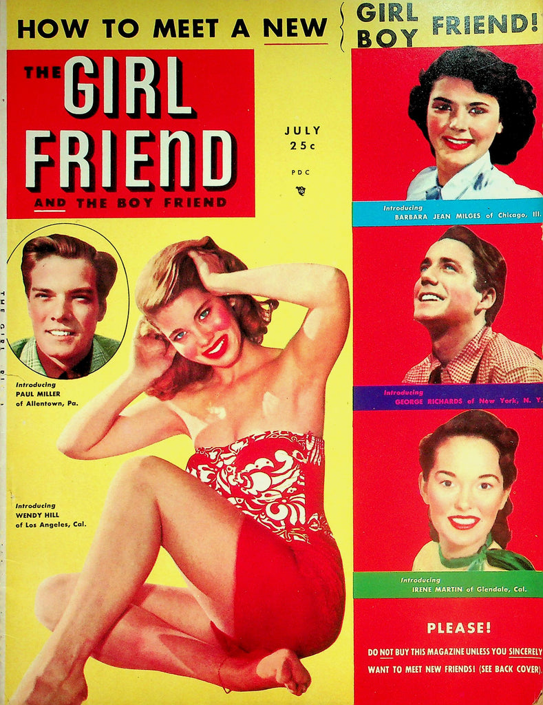 The Girl Friend And The Boy Friend Magazine  Wendy Hill / Paul Miller   July 1951     052026lmp-GSC