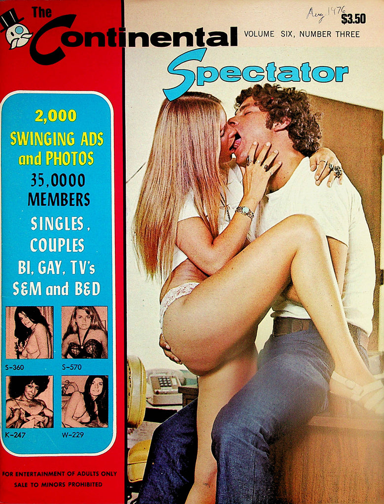 The Continental Spectator Swingers Contact Magazine  2000 Sexy Photo-Ads  vol.6 #3  1980's  081824lm-p