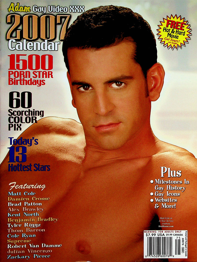 Adam Gay Video XXX 2007 Wall Calendar Cover Guy Matt Cole 050923lm-p –  Mr-Magazine