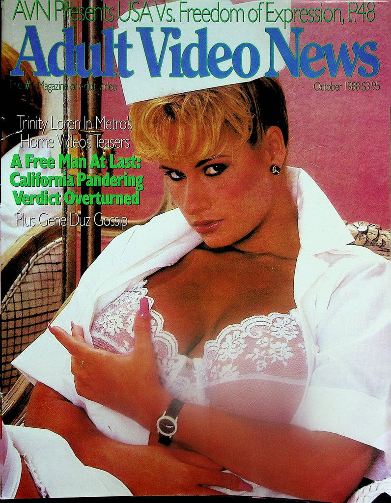 Adult Video News Magazine  Covergirl Trinity Loren  October 1988     061625lm-p