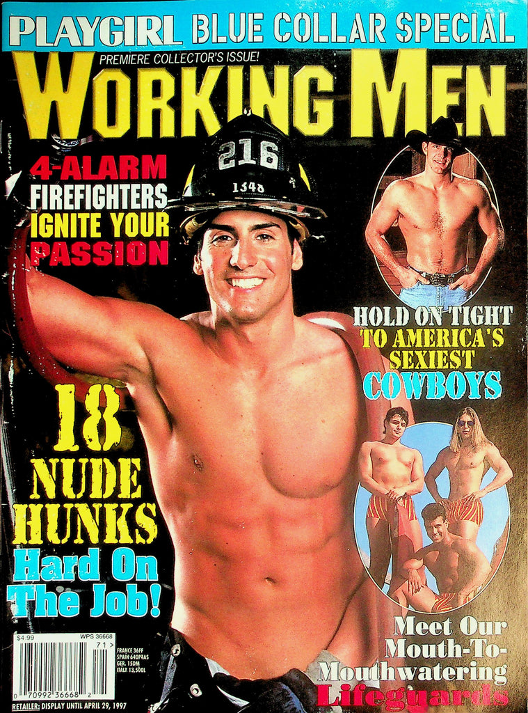 Playgirl Working Men Magazine Premiere Collector Issue!  Blue Collar Special - Nude Hunks Hard On The Job! December 1996     032126lmp