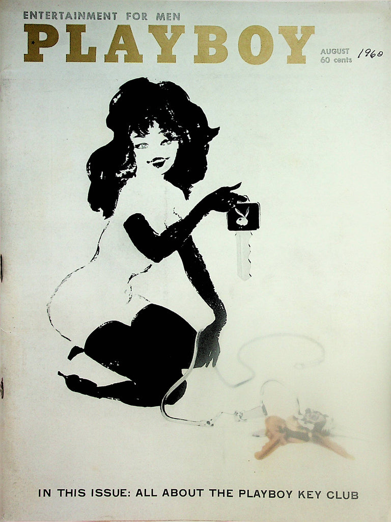 Playboy Vintage Magazine  All About The Playboy Key Club w/ CF  August 1960   092224lm-p