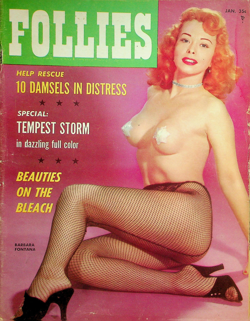 Follies Magazine  Covergirl Barbara Fontana / Tempest Storm  January 1958    032326lmp