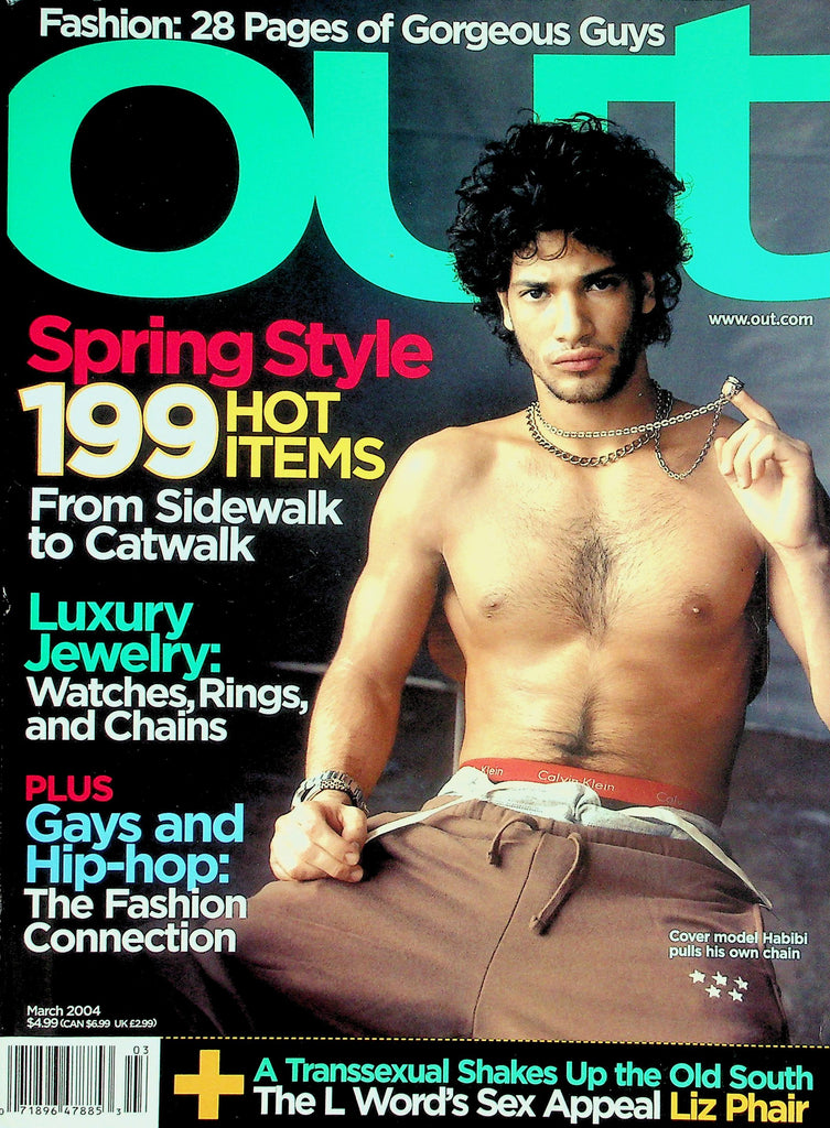 Out Gay & Lesbian Magazine  Cover Model Habibi / Fashion: 28 Pages Of Gorgeous Guys  March 2004     031726lmp2