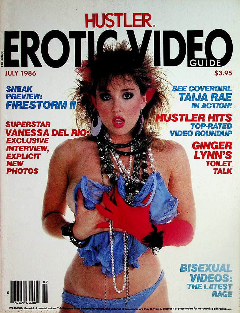 Hustler Erotic Video Guide Magazine   Covergirl Taija Rae / Vanessa Del Rio / Ginger Lynn   July 1986    011124lm-p