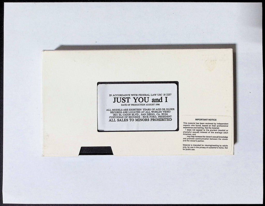 Just you And I All Worlds Video Gay VHS 1996 103124JKVHS3