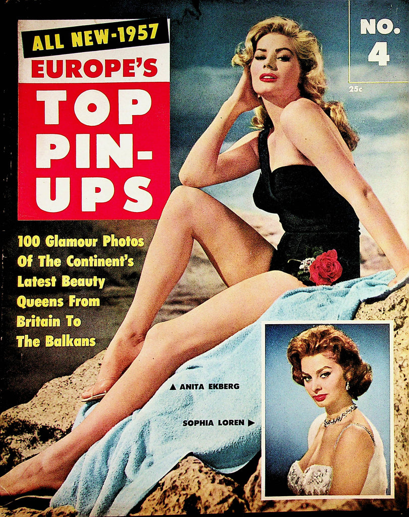 Europe's Top Pin-Ups Vintage Magazine  Anita Ekberg, Sophia Loren, Joan Collins and More! #4  1957      051023lm-p