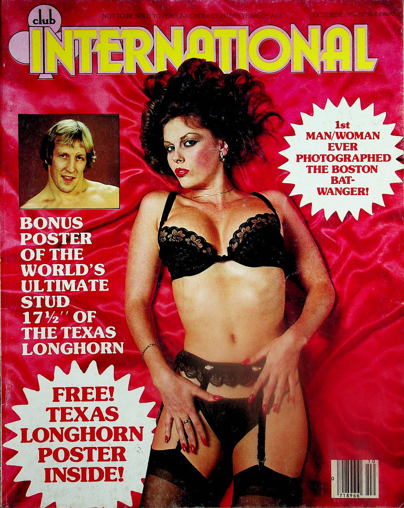 Club International Magazine  The Boston Bat Wanger / 17 1/2" Texas Longhorn Poster  October 1980     051225lm-p2