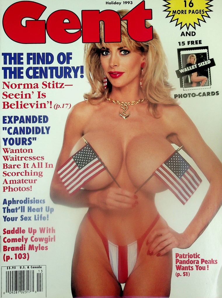 Gent Magazine  Covergirl Pandora Peaks / Letha Weapons  w/Photo Cards   Holiday 1993    102725lm-p