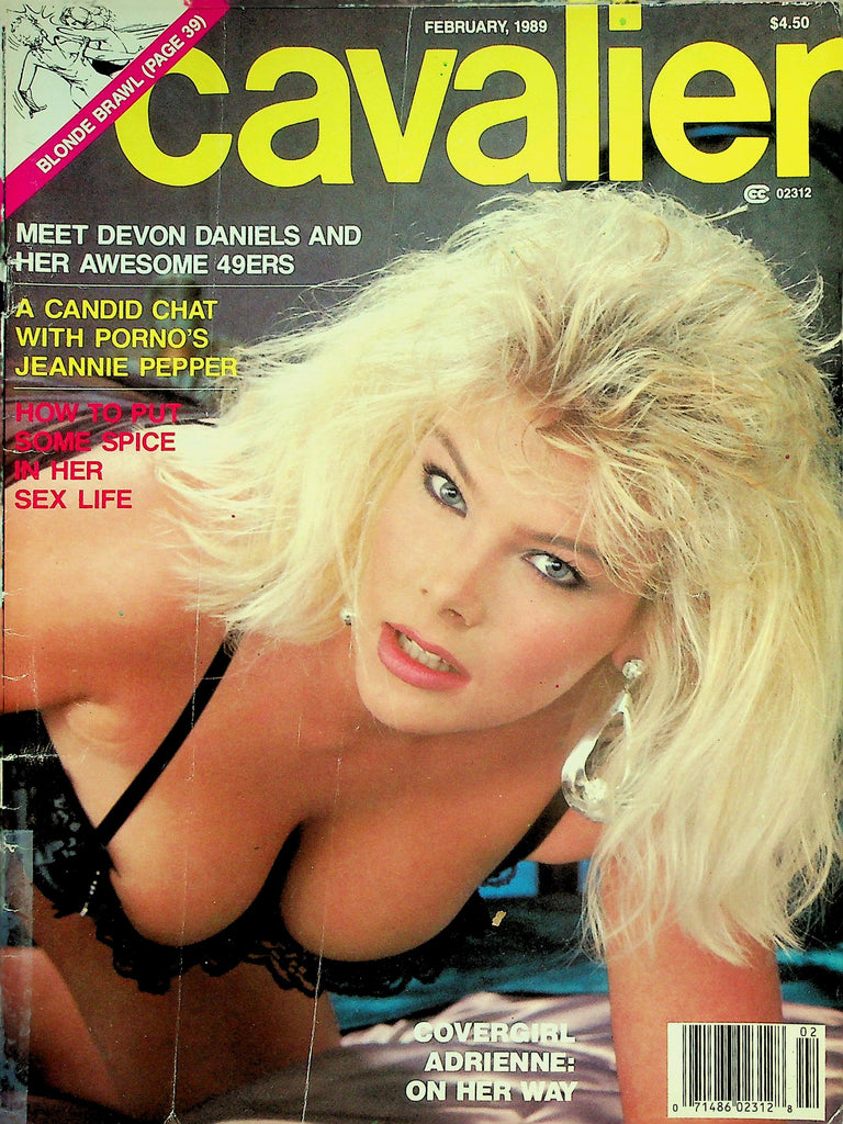 Cavalier Magazine   Covergirl Adrienne / Devon Daniels, Jeannie Pepper  February 1989   022526lmp