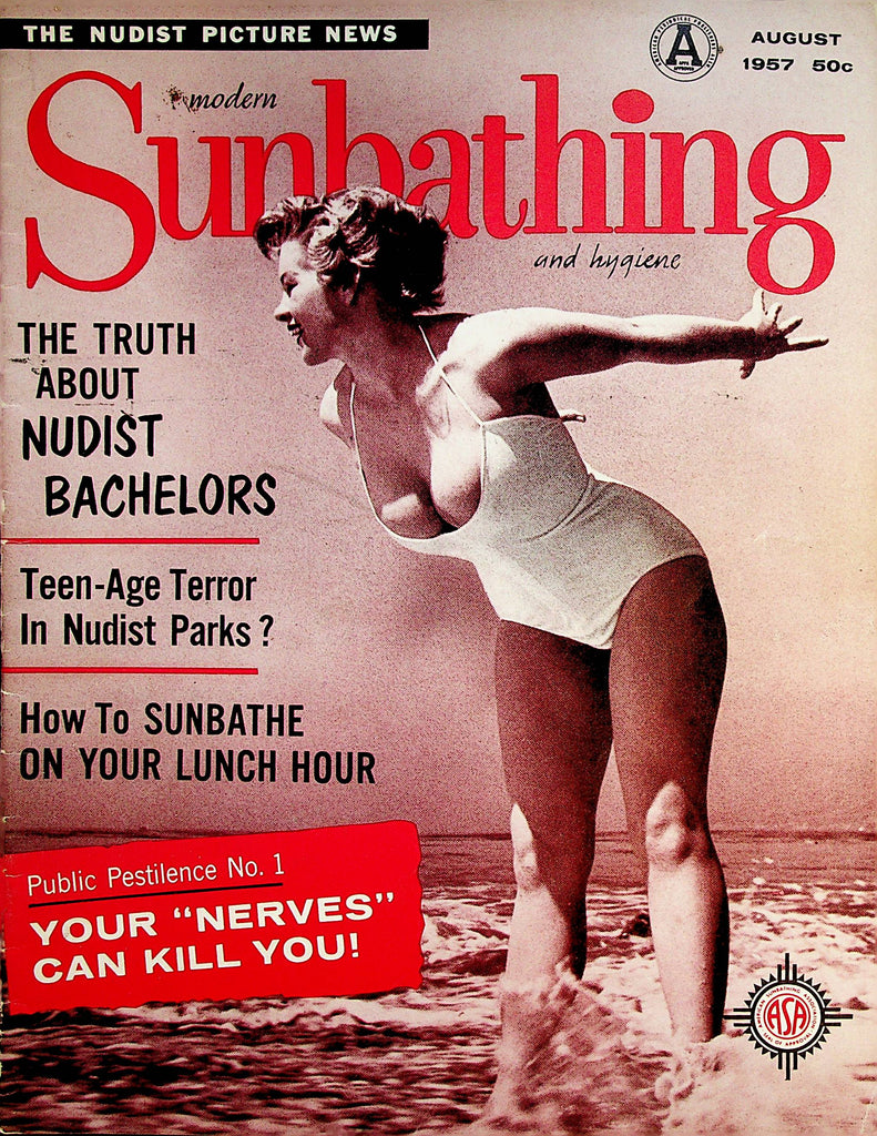 Modern Sunbathing and Hygiene Magazine The Truth About Nudist Bachelors  August 1957       060623lm-p