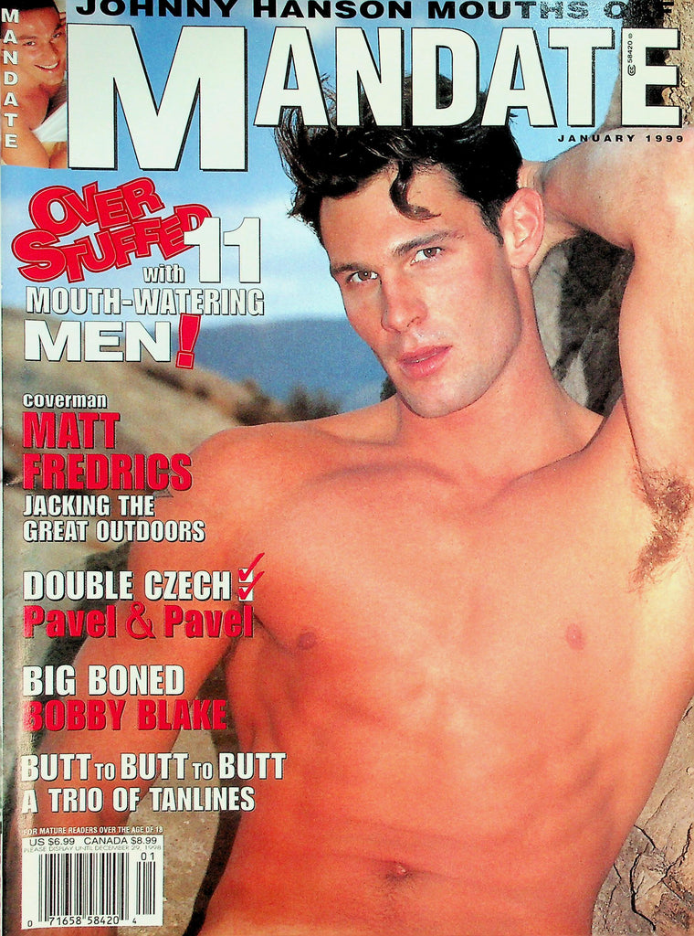 Mandate Gay Magazine  Over Stuffed Mouth-Watering Men! Cover Guy Matt Fredrics January 1999      050326lmp