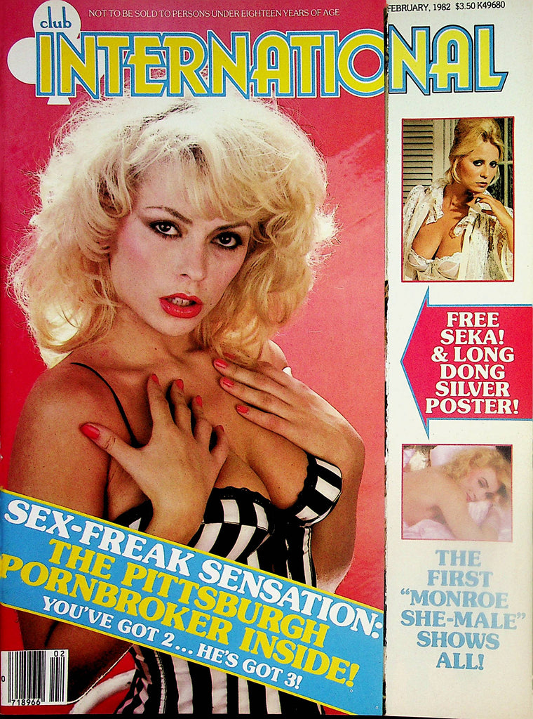 Club International Magazine  Seka & Long Dong Silver / "Monroe" She-Male  February 1982     Paul Raymond  030124lm-p