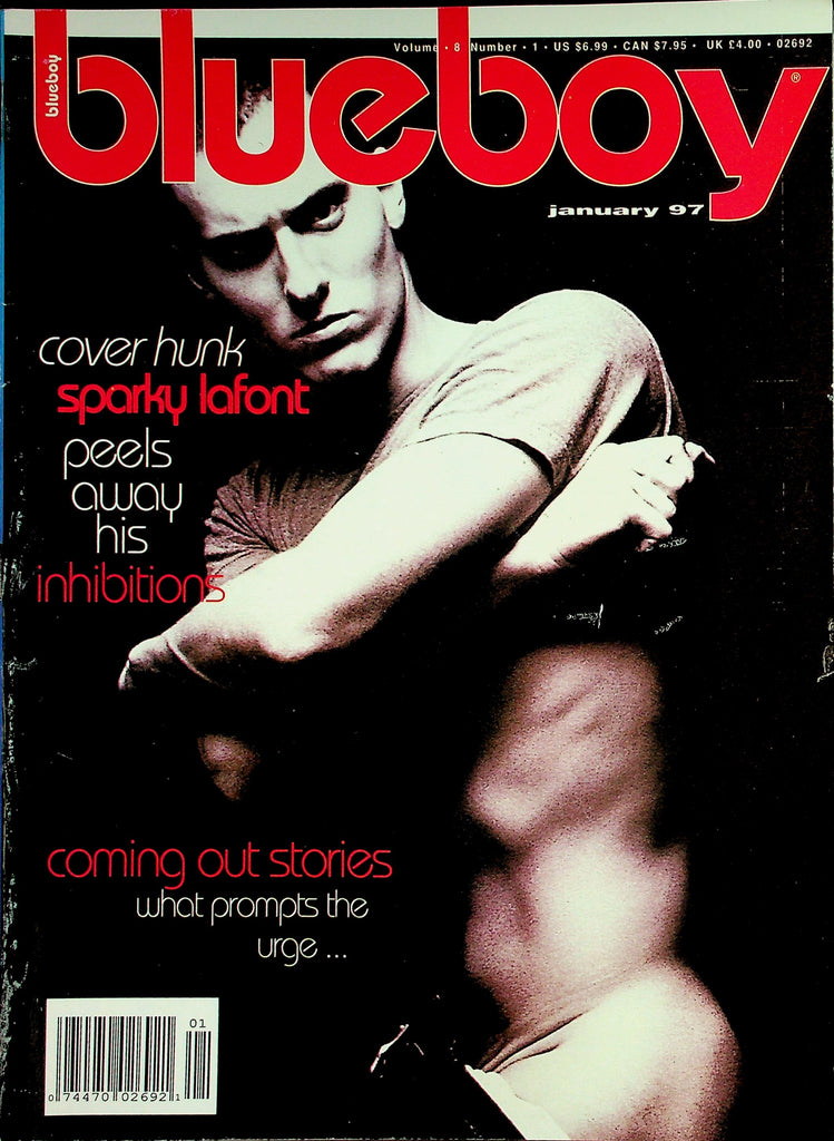 Blueboy Gay Magazine  Cover Hunk Sparky Lafont  January 1997     031326lmp