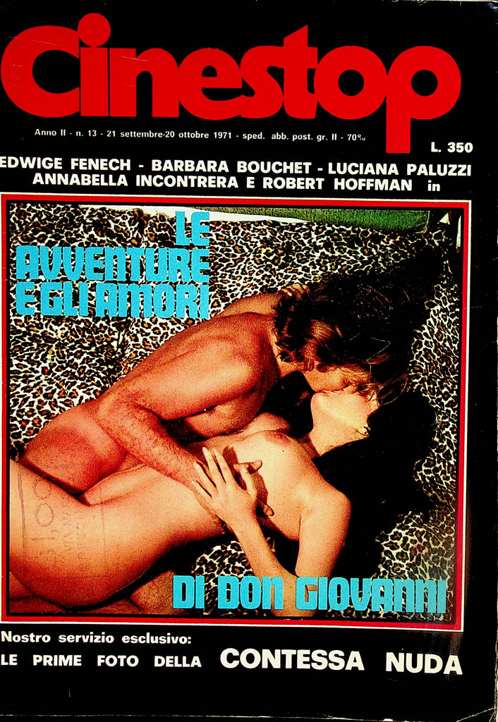 Cinestop Italian International Magazine  Di Don Giovanni / Conessa Nuda  #13  1970    061624lm-p