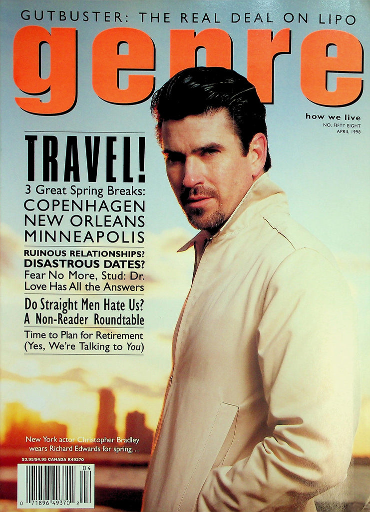 Genre Gay Interest Magazine  Travel! 3 Great Spring Breaks / Cover Guy Christopher Bradley  April 1998       042326lmp