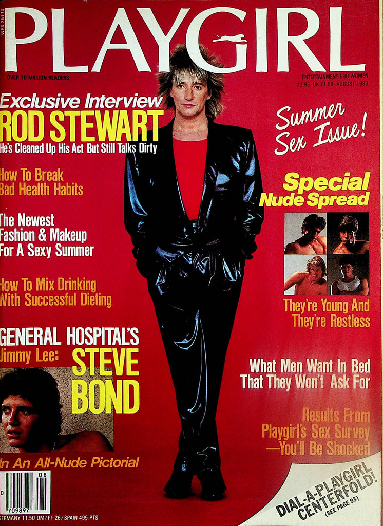 Playgirl Magazine  Rod Stewart Exclusive Interview  / General Hospital's Jimmy Lee  August 1983  Summer Sex Issue!    031225lm-p