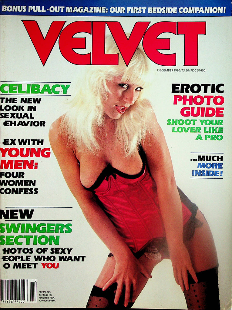 Velvet Magazine  Centerfold Girl Connie / w/ Bonus Bedside Companion Book  December 1980   063024lm-p