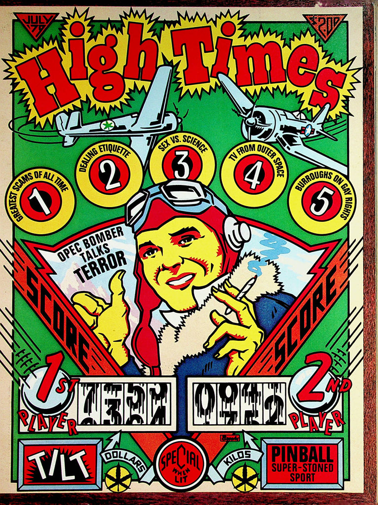 High Times Magazine  Opec Bomber Talks Terror / Pinball Super-Stoned Sport  July 1979   082123lm-p