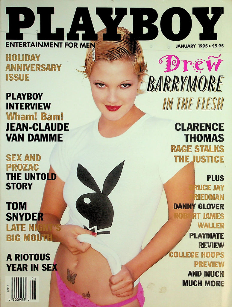 Playboy Magazine  Holiday Anniversary - Drew Barrymore In The Flesh / Jean-Claude Van Damme Interview  January 1995   081226lmp-GSC