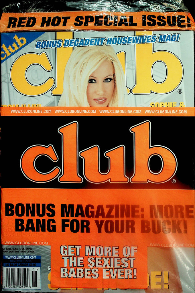 Club Magazine  Gina Lynn & Lanny Barby  new/sealed with Bonus Mag! November 2005      081125lm-p