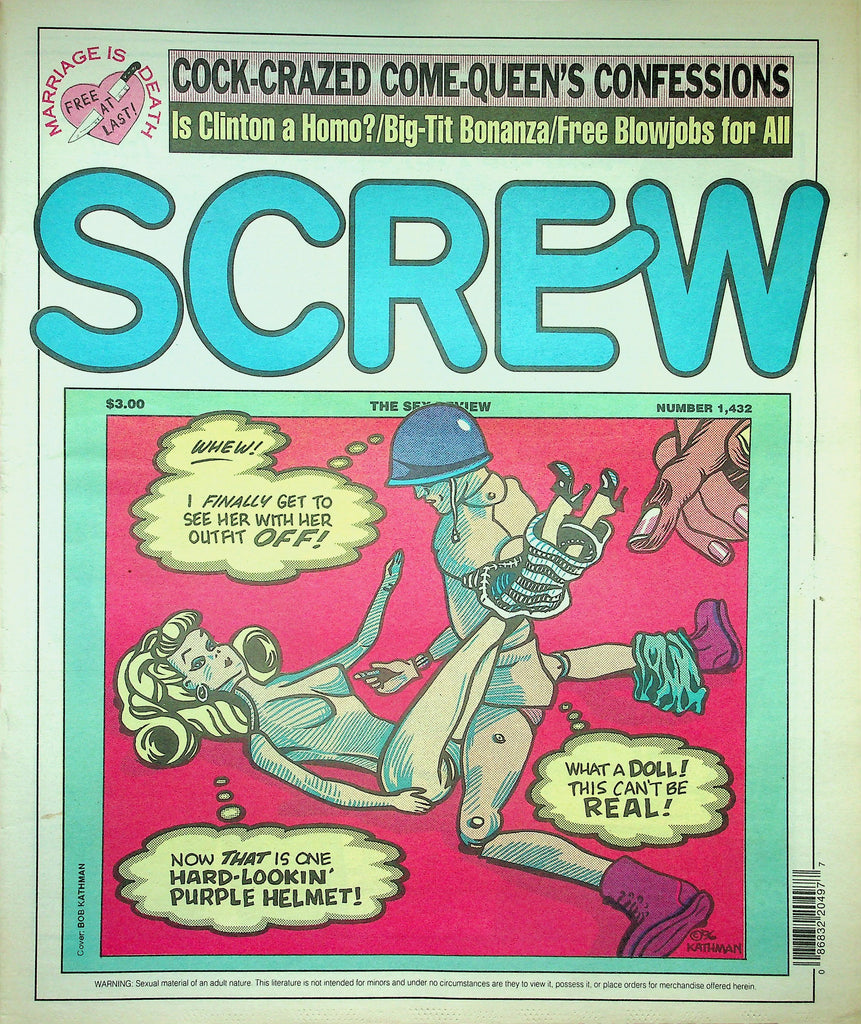 Screw Newspaper   Cover Art Barbie & Ken /  Cock-Crazed Come-Queen's   #1432   August 12,  1996    010626lmp2