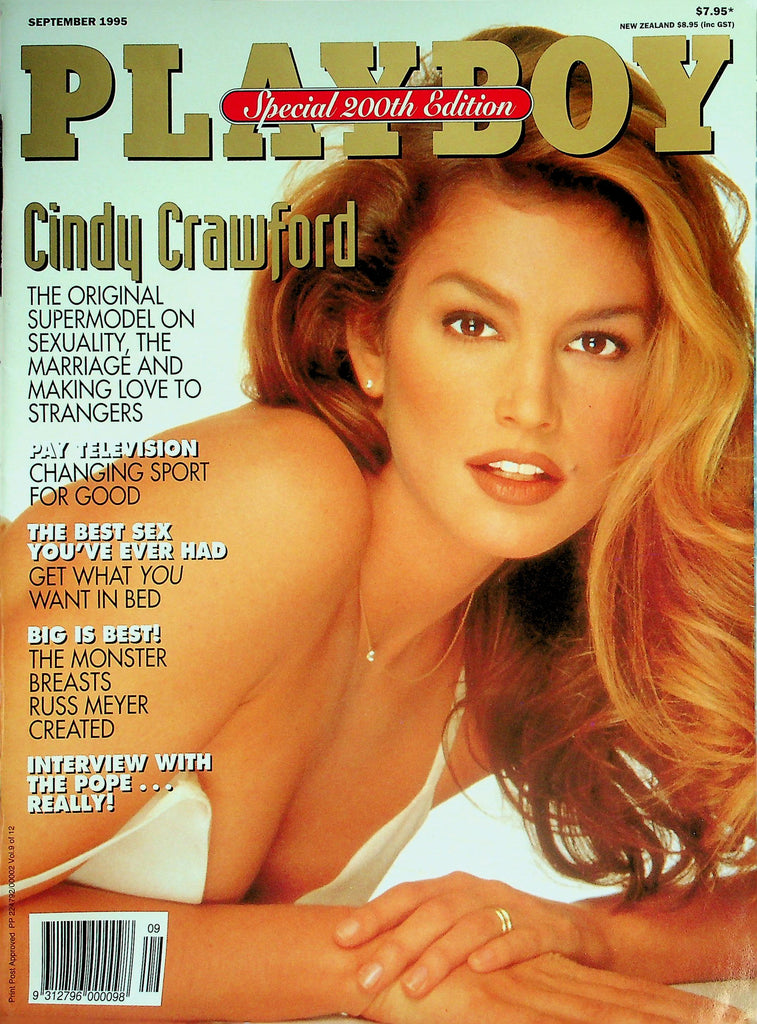 Playboy New Zealand International Magazine  Special 200th Edition!  Cindy Crawford Interview September 1995  w/Centerfdold     022526lmp2