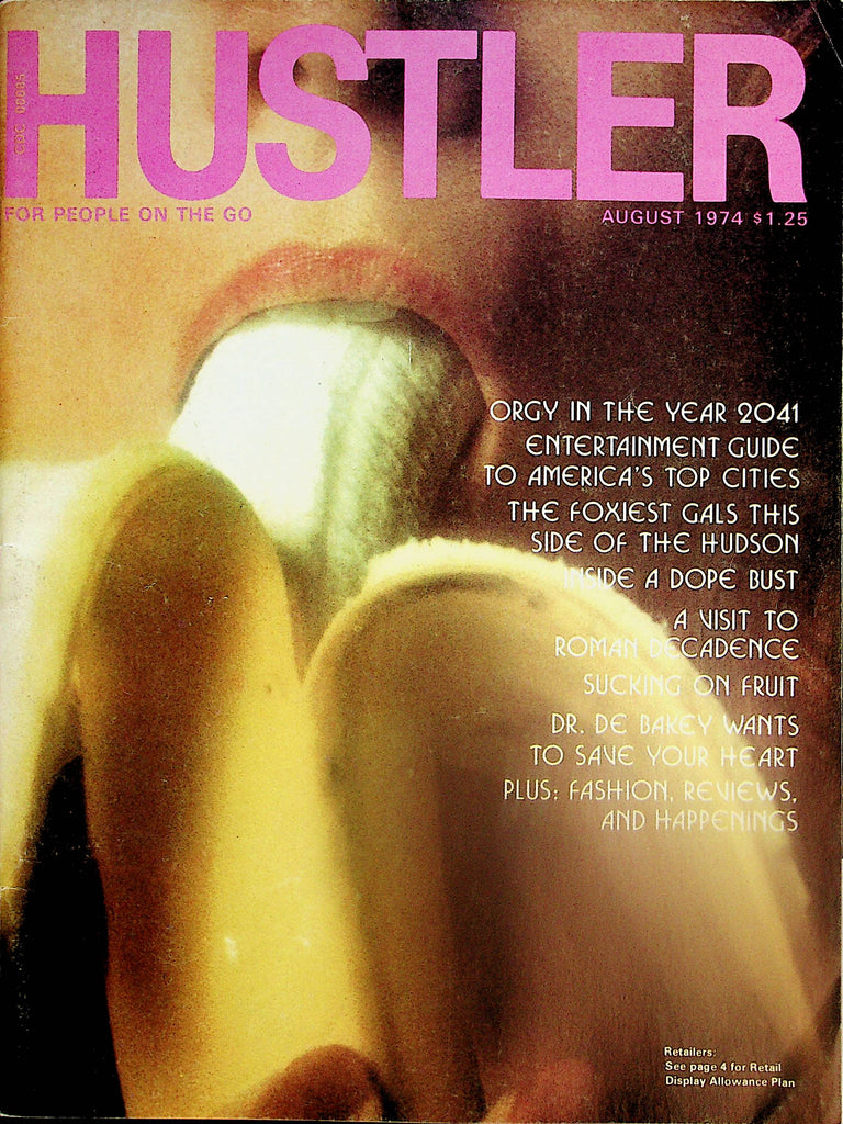 Hustler Magazine  Sucking Fruit /  Centerfold Girl Reverie  August 1974    121124lm-p