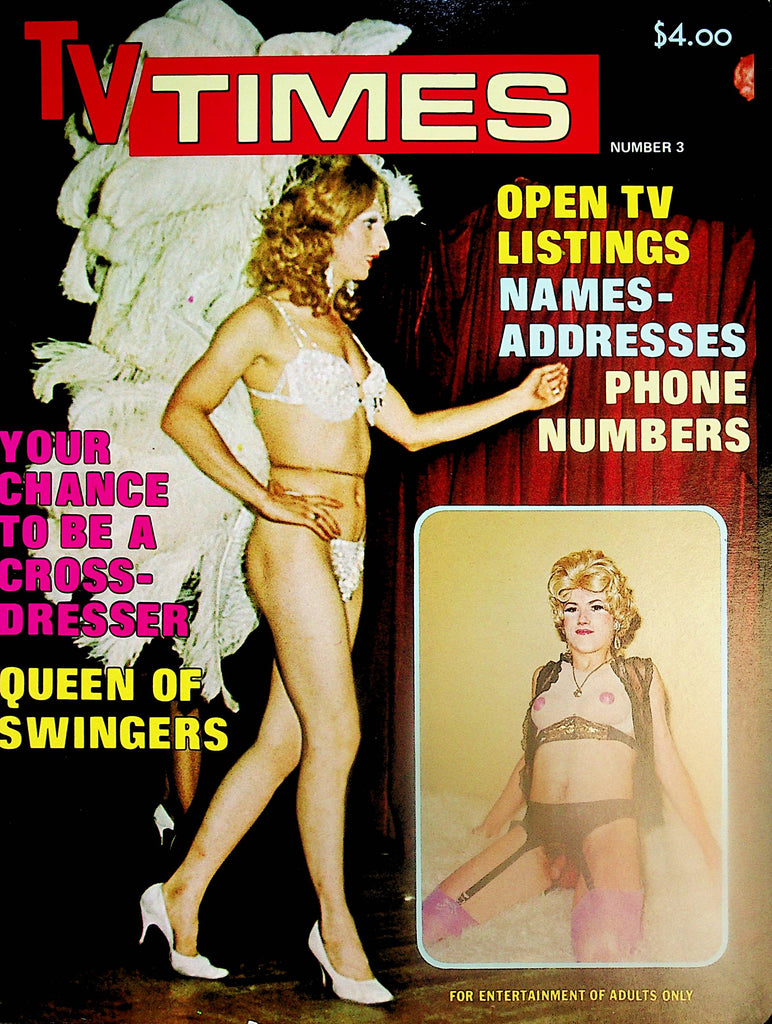 TV Times Tranny Magazine  Queen Of Swingers / Contacts  #3 1970's   071924lm-p2