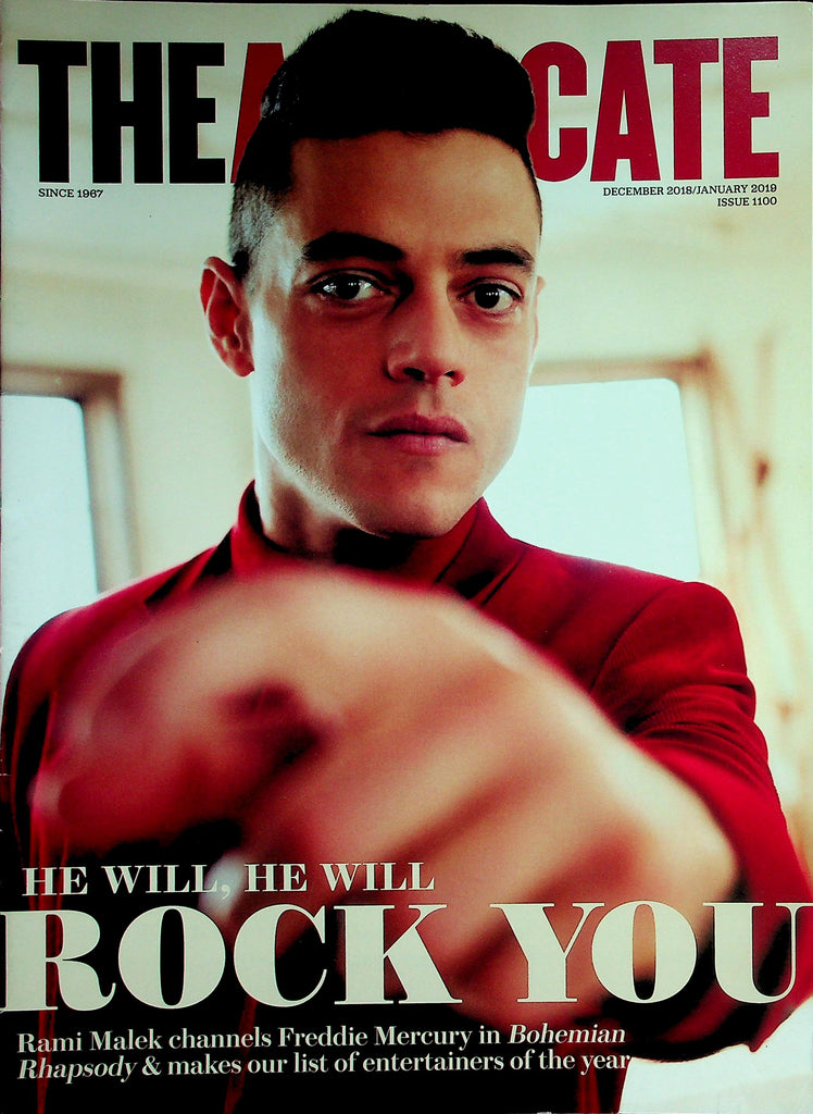 The Advocate LGBTQ Magazine  He Will, He Will Rock You Rami Malek Channels Freddie Mercury In Bohemian Rhapsody  December 2018       042426lmp