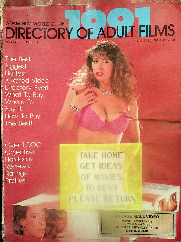 Adam Film World Guide 1991 Directory Of Adult Films Magazine  Covergirl Christy Canyon  vol.5 #9     102825lm-p