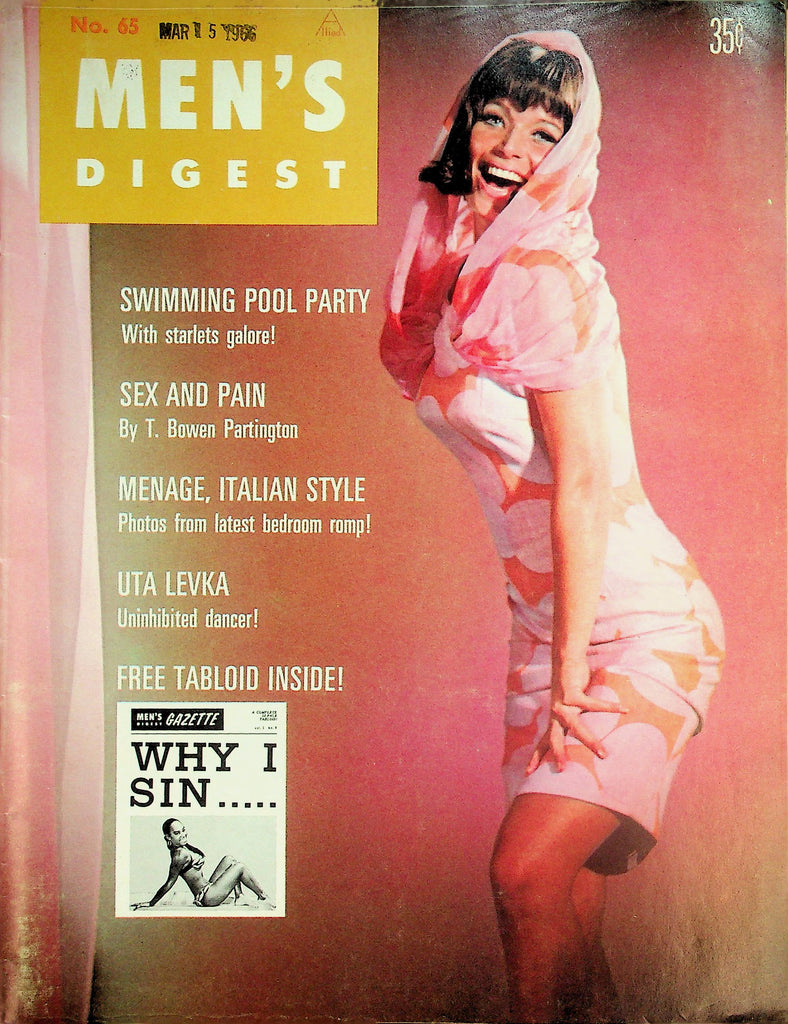 Men's Digest Magazine  Covergirl Uta Levka Uninhibited Dancer   w/ Tabloid   #65  April 1966   040326lmp