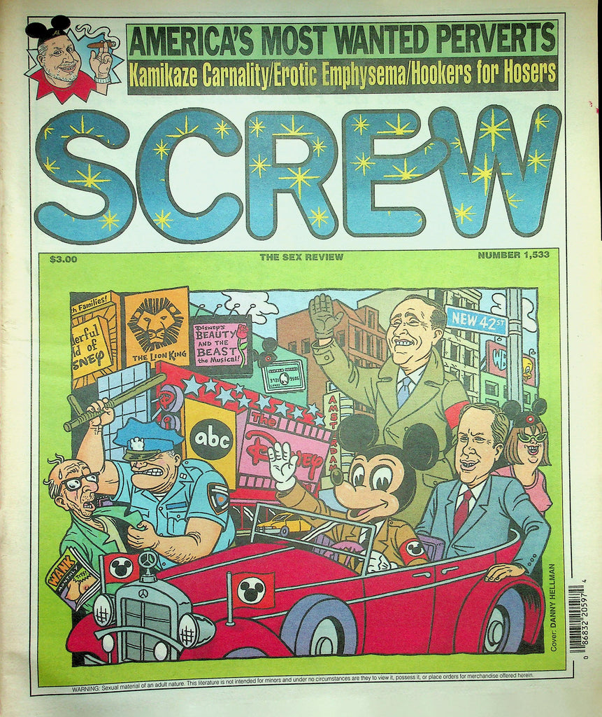 Screw Newspaper   Mickey Mouse /  America's Most Wanted Perverts  #1533  July 20, 1998   010526lmp