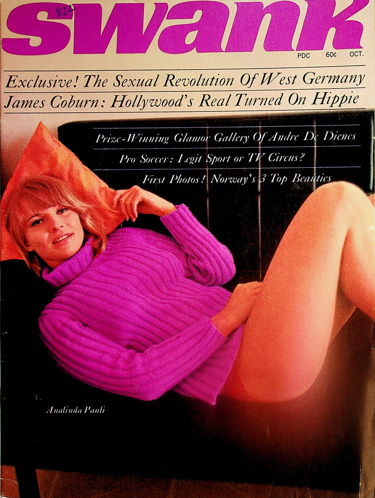 Swank Magazine   Covergirl Analinda Pauli / James Coburn  October 1967     041324lm-p