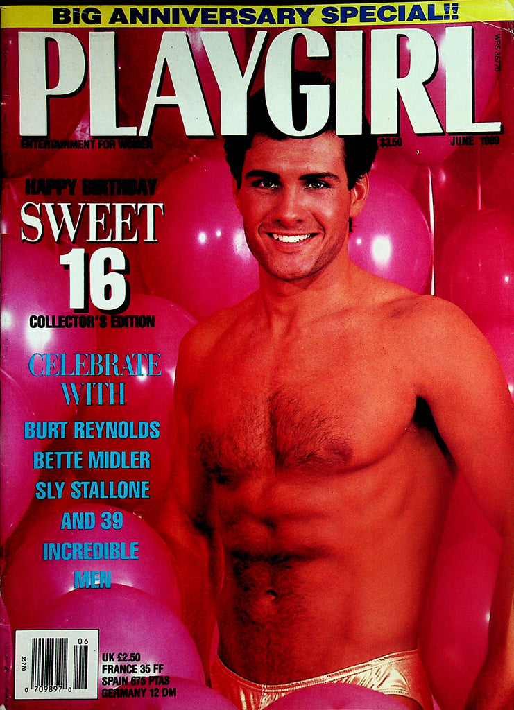 Playgirl 16th Anniversary Special  Burt Reynolds, Bette Midler, Sly Stallone and More!  June 1989    122323lm-p