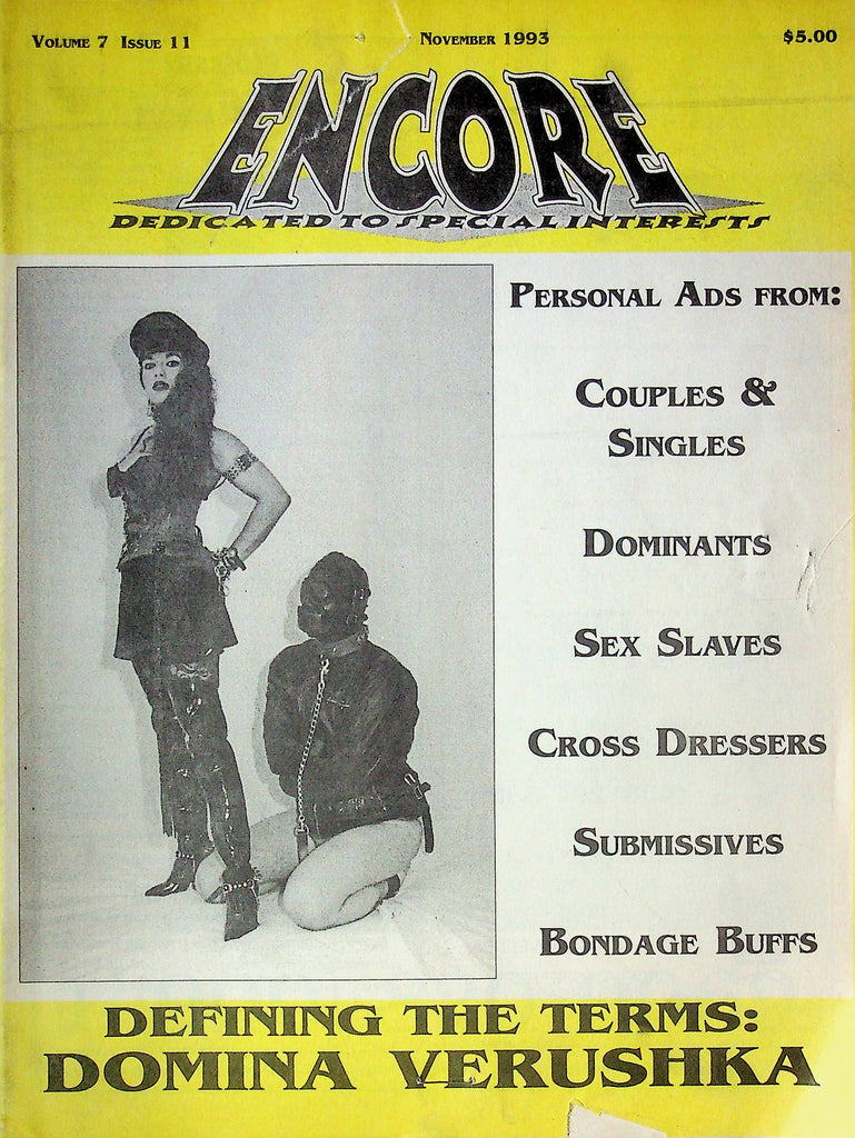 Encore BDSM Men's Magazine Bondage Buffs & Dominants November 1993 061924RP
