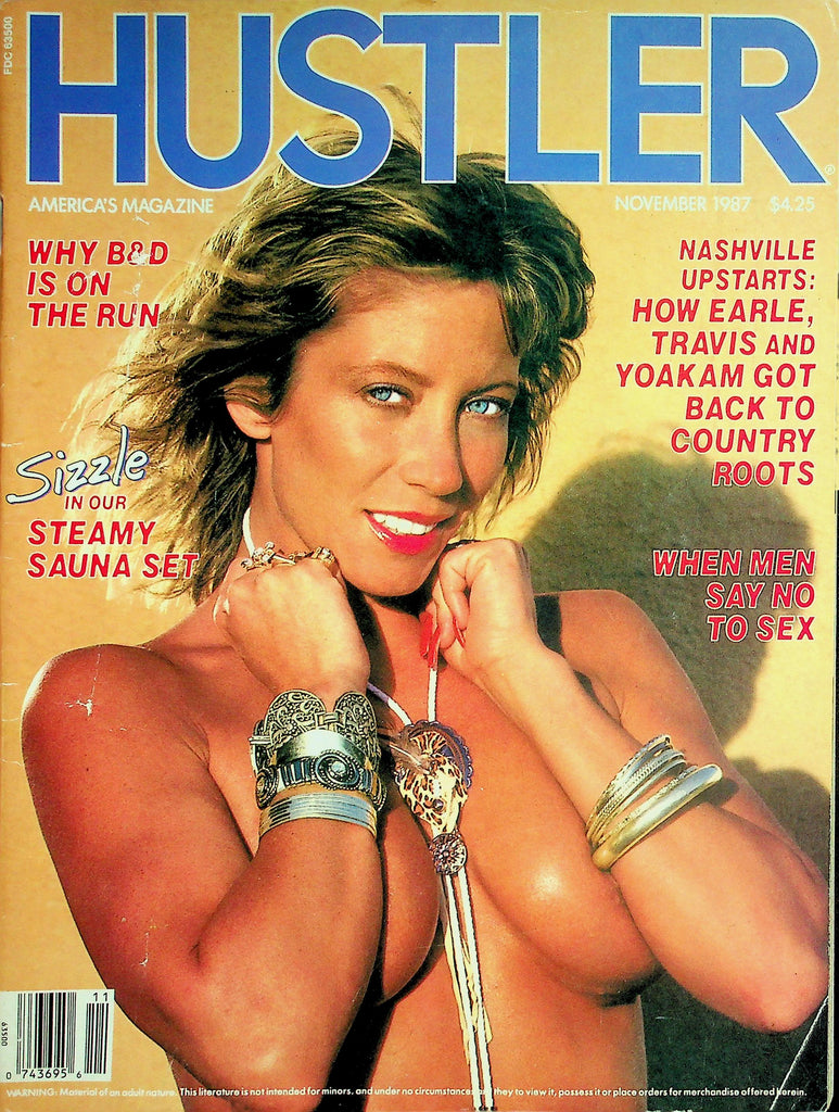 Hustler Magazine  Cover/Centerfold Girl Venus/ Sizzle In Our Steamy Sauna Set   November 1987    022226lmp