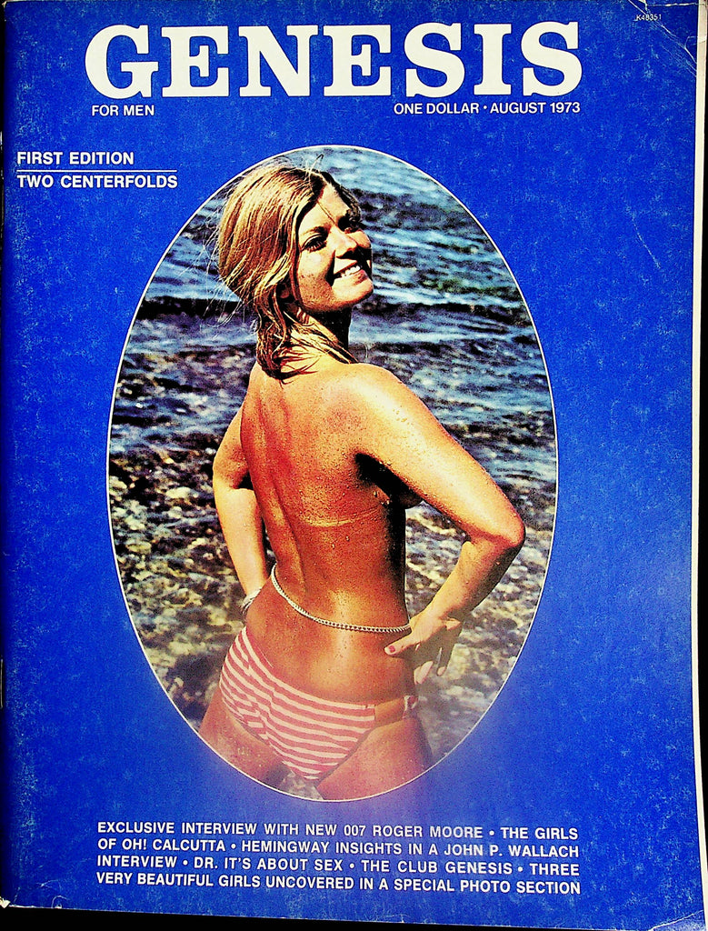 Genesis Magazine  Cover/Centerfold Girl Jo-Jo  - 007 Roger Moore Interview  August 1973   041625lm-p