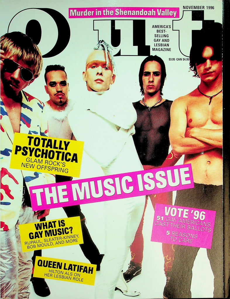 Out Gay Interest Magazine  The Music Issue Cover: Totally Psychotica / What is Gay Music?  November 1996        042426lmp
