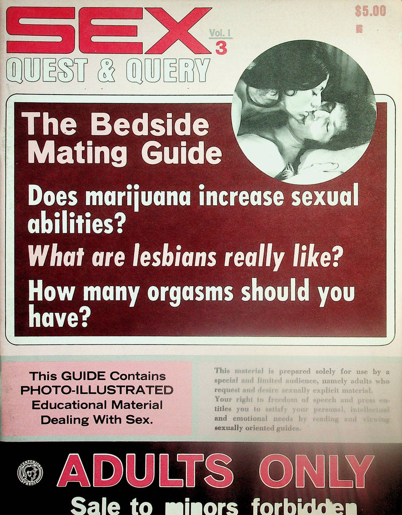 Sex Quest & Queary Vintage Magazine  The Bedside Mating Guide  vol.1  #3  1971   091925lm-p