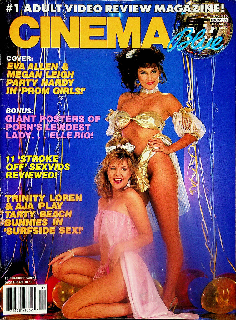 Cinema Blue Magazine  Cover Girls Evan Allen & Megan Leigh /  Elle Rio Giant Poster  May 1989    030125lm-p